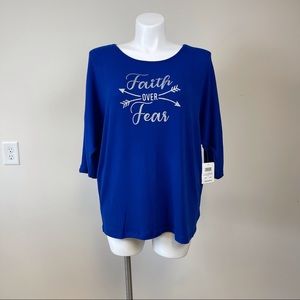89th & Madison Plus Size Inspirational Sweat Shirt
